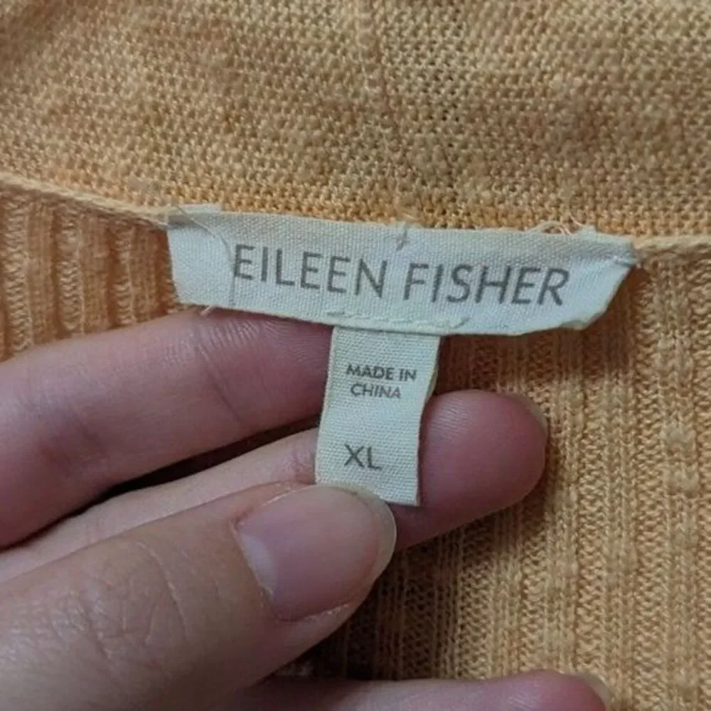 Eileen Fisher Womens Sz XL Linen Blend Open Cardigan Boho 70s Minimalist - Picture 3 of 4